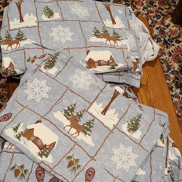 jcpenney Bedding 2 Twin Sets Flannel Sheet Set 3 Piece Winter Scene